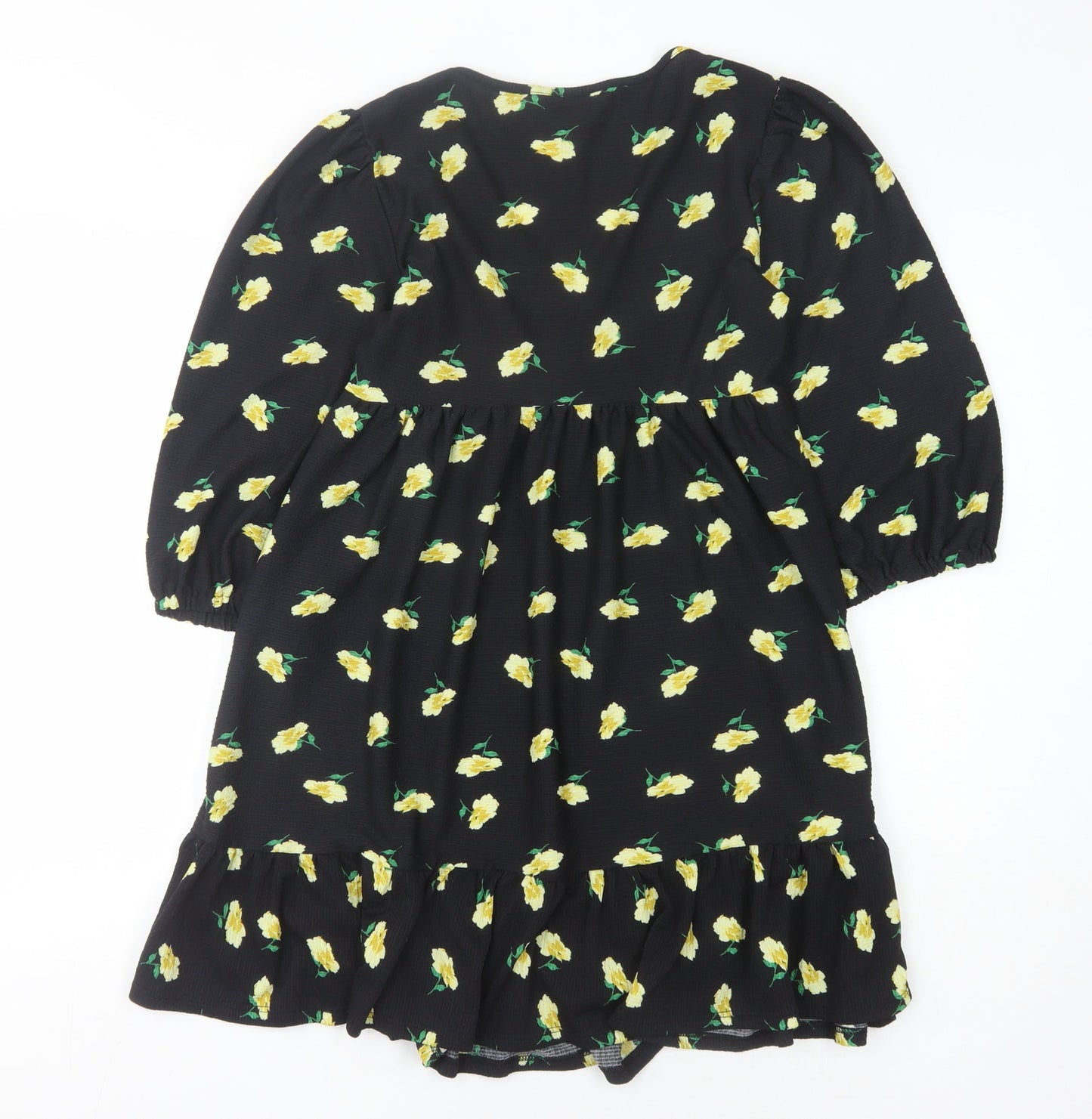 Miss Selfridge Women's Black Floral Dress UK 10