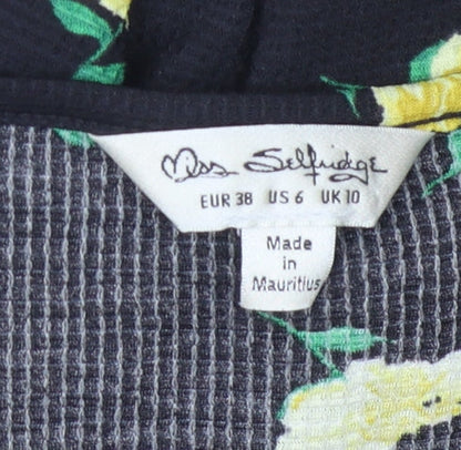 Miss Selfridge Women's Black Floral Dress UK 10