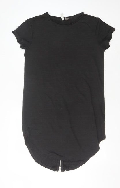 H&M Women's Black T-Shirt Dress, S, Crew Neck, Short Sleeve