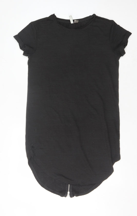 H&M Women's Black T-Shirt Dress, S, Crew Neck, Short Sleeve