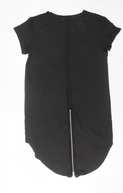 H&M Women's Black T-Shirt Dress, S, Crew Neck, Short Sleeve