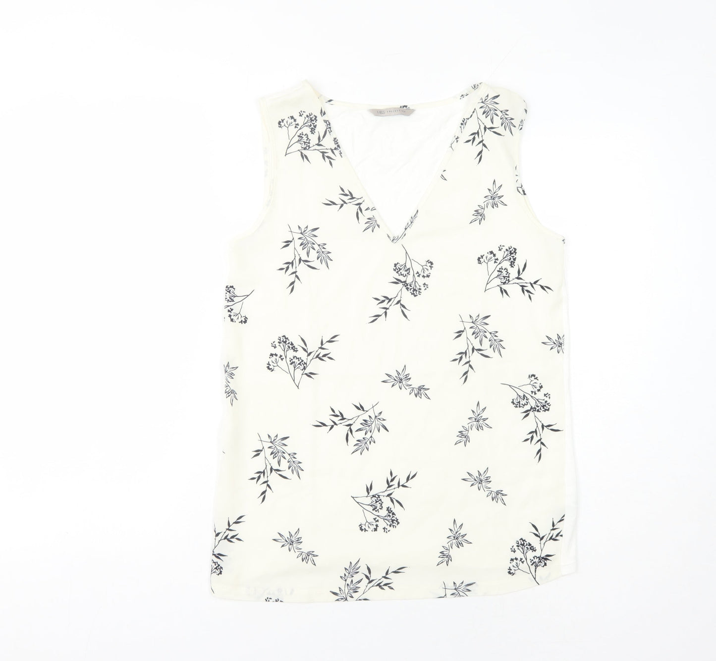 Womens UK Size 8 Marks and Spencer Ivory Basic Tank