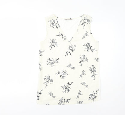 Womens UK Size 8 Marks and Spencer Ivory Basic Tank