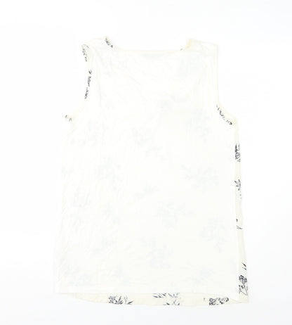 Womens UK Size 8 Marks and Spencer Ivory Basic Tank