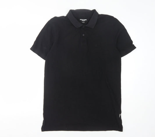 Jack & Jones Men's Black Polo Shirt Size L