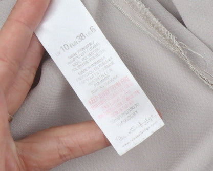 Womens UK Size 10 Miss Selfridge Grey Basic Button-Up