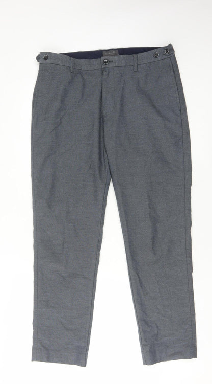 Marks and Spencer Men's Grey Trousers L Flat Front