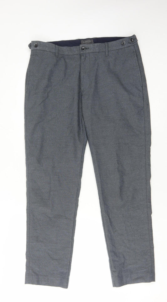 Marks and Spencer Men's Grey Trousers L Flat Front
