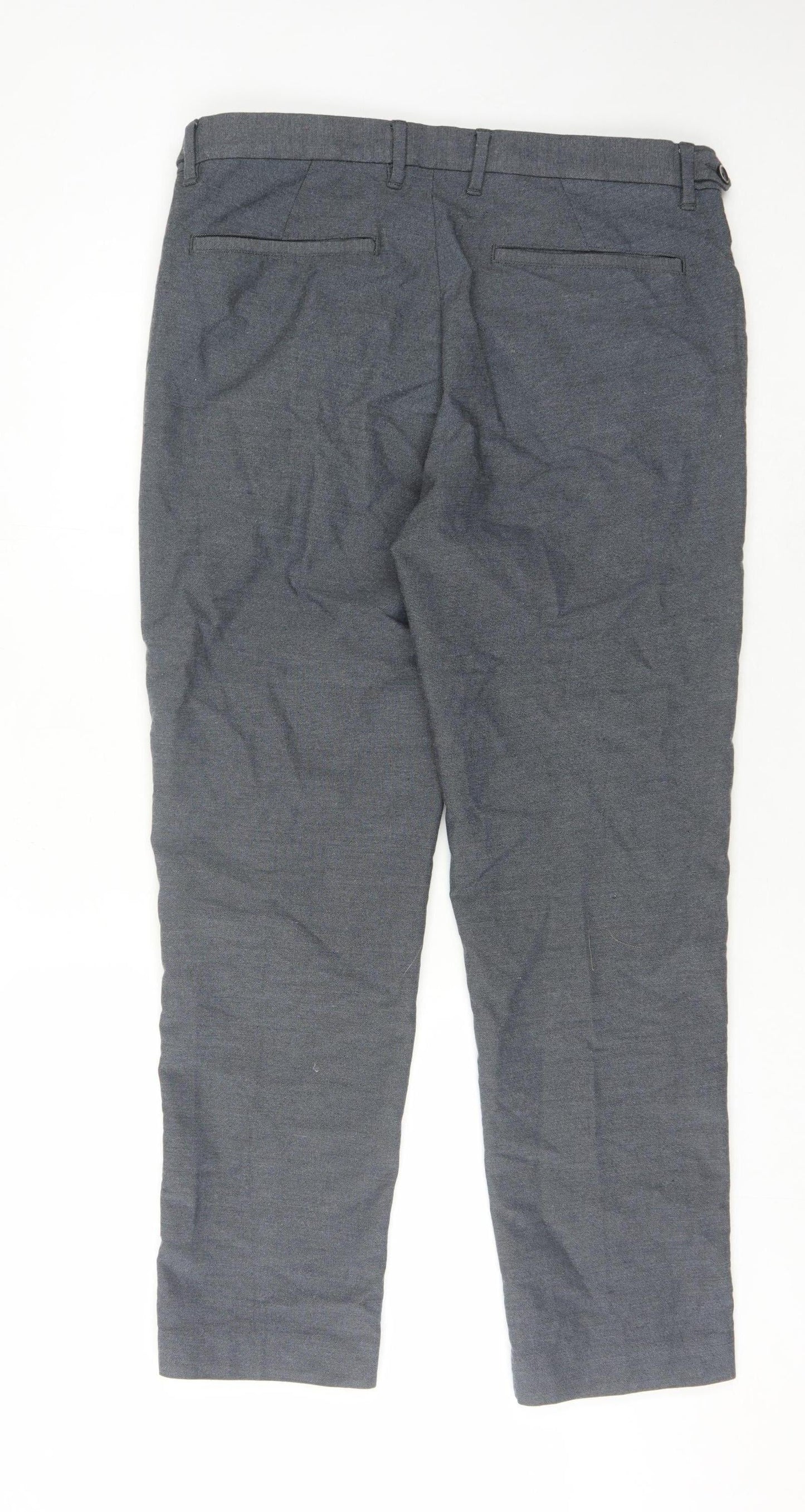 Marks and Spencer Men's Grey Trousers L Flat Front