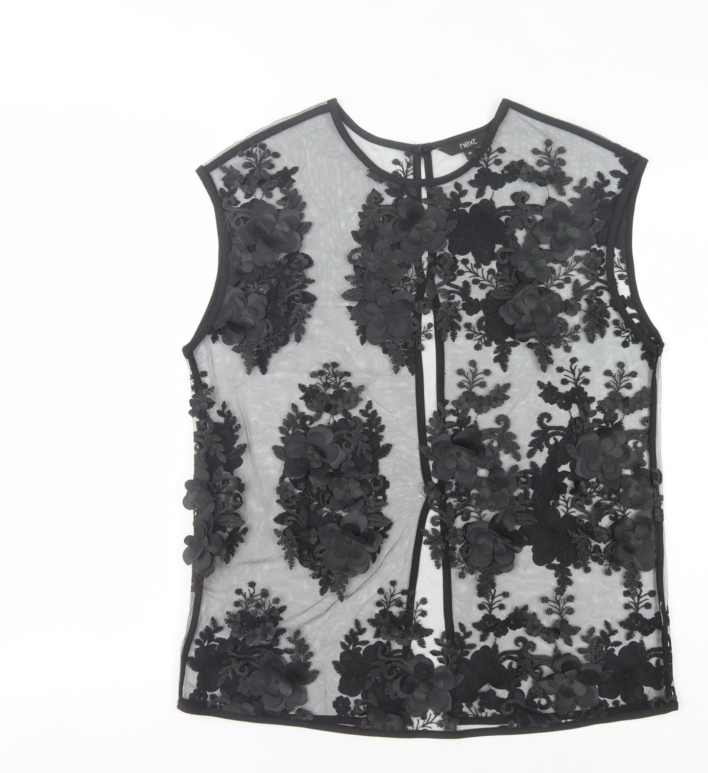 Womens UK Size 10 NEXT Black Basic Blouse