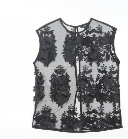 Womens UK Size 10 NEXT Black Basic Blouse
