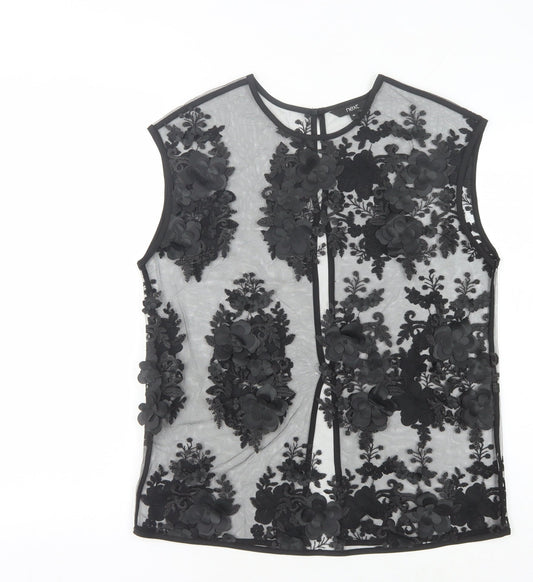 Womens UK Size 10 NEXT Black Basic Blouse
