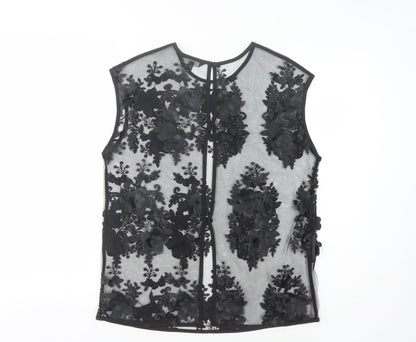 Womens UK Size 10 NEXT Black Basic Blouse