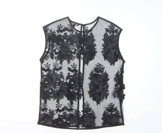 Womens UK Size 10 NEXT Black Basic Blouse