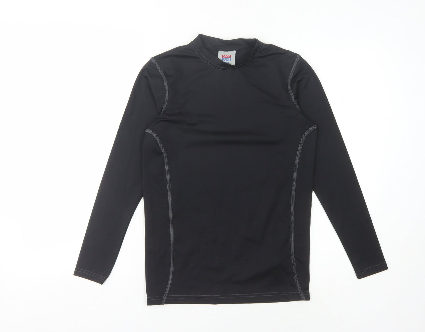 David Luke Boys Black Long Sleeve Basic Top - Size M