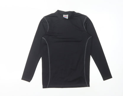 David Luke Boys Black Long Sleeve Basic Top - Size M