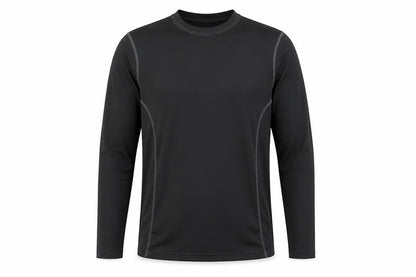 Front view of David Luke boys’ black long sleeve basic top -, size M