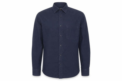 Marks and Spencer Men's Blue Twill Long Sleeve Shirt