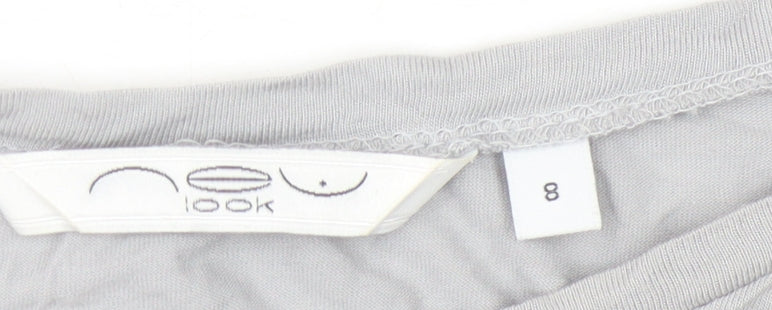 New Look Women's Grey Basic T-Shirt, Size 8, Viscose