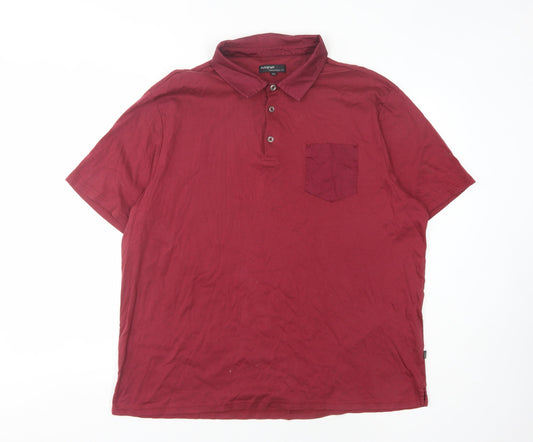 Marks and Spencer Men's Red 2XL Short Sleeve Polo