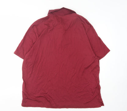 Marks and Spencer Men's Red 2XL Short Sleeve Polo