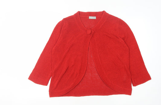 Womens UK Size 16 Marks and Spencer Red Cardigan Jumper