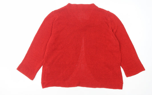 Womens UK Size 16 Marks and Spencer Red Cardigan Jumper