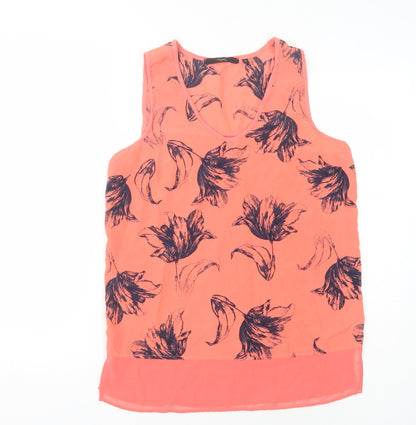 Womens UK Size 10 NEXT Orange Basic Tank