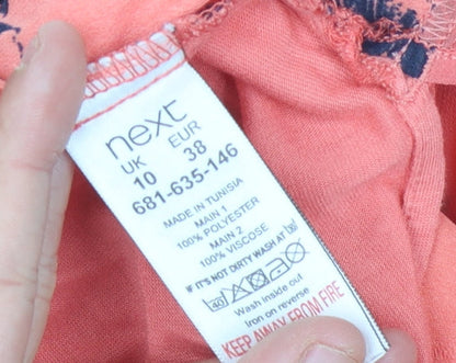 Womens UK Size 10 NEXT Orange Basic Tank