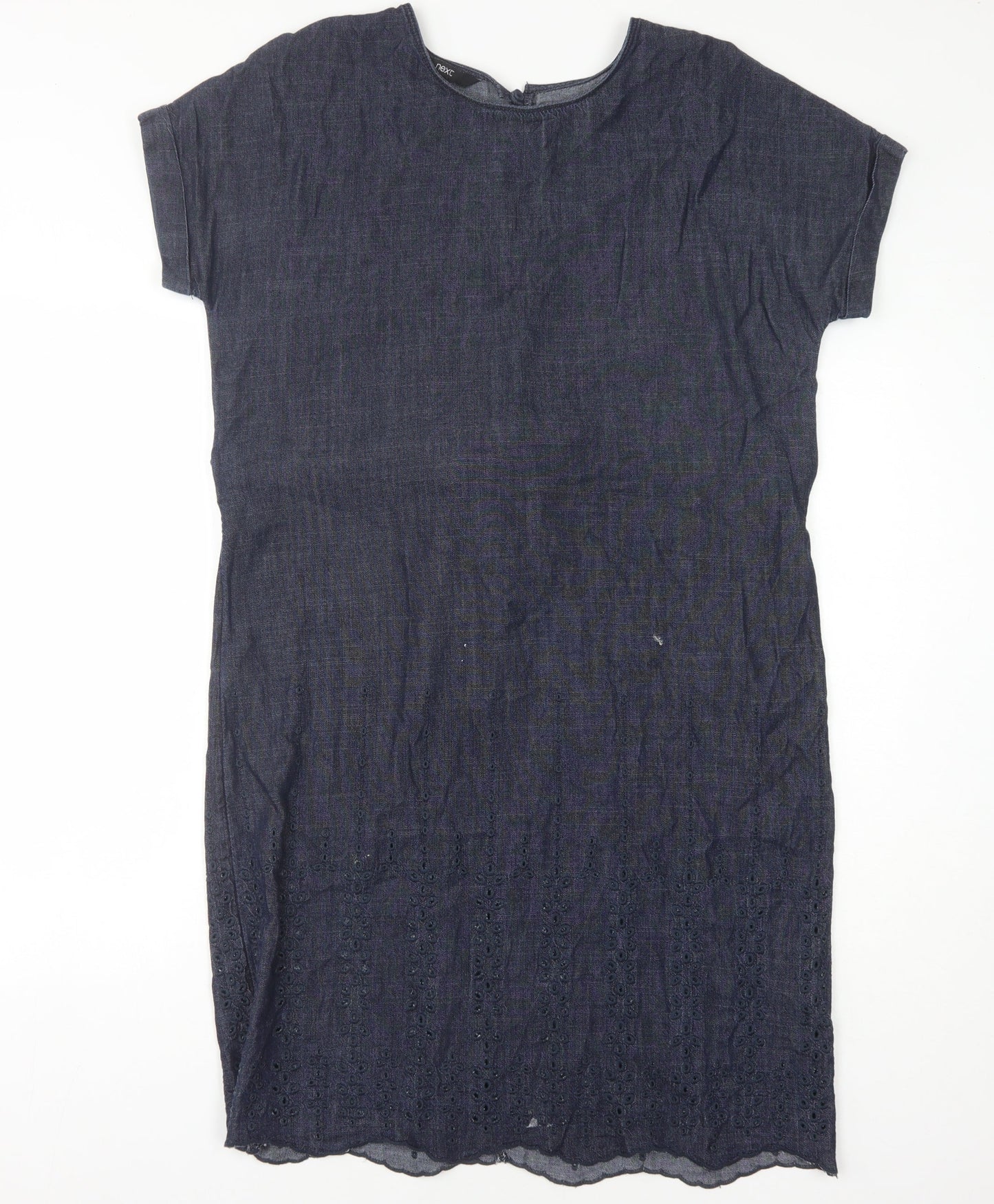 Next Women's Blue Short Sleeve Denim Dress Size 6