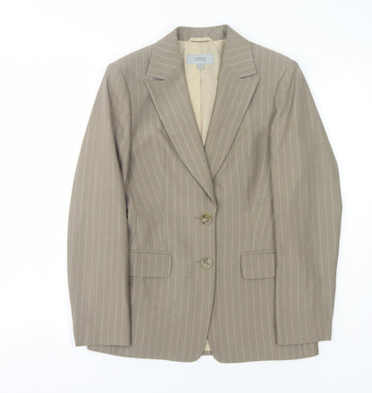 Marks and Spencer Women's Brown Pinstripe Blazer Size 8