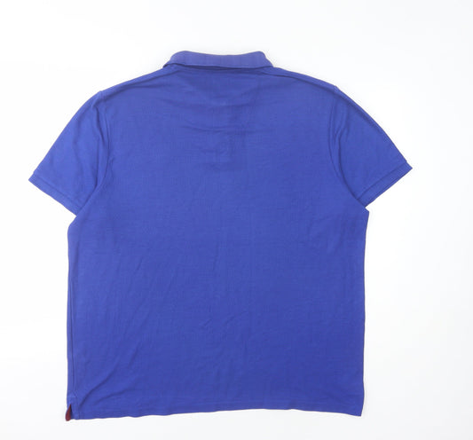 BHS Men's Blue Polo Shirt, Size L, Casual Wear