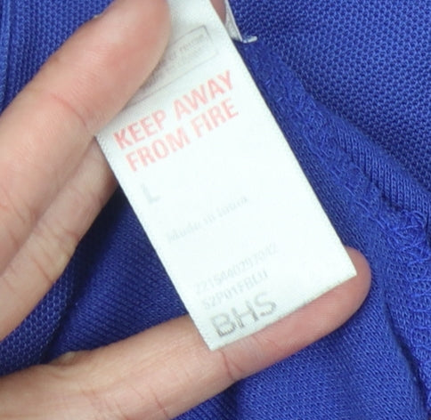 BHS Men's Blue Polo Shirt, Size L, Casual Wear