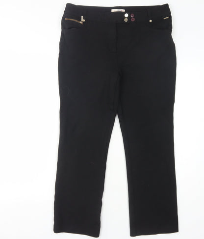 Womens UK Size 14 Marks and Spencer Regular Fit  Black Trousers