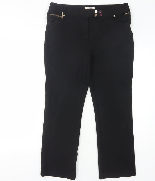 Womens UK Size 14 Marks and Spencer Regular Fit  Black Trousers