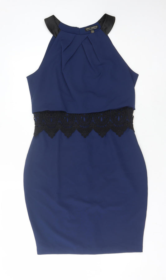 Lipsy London Women's Blue Bodycon Dress UK Size 14