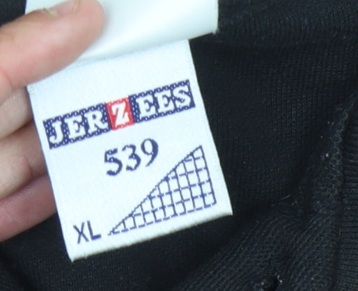 Jerzees Unisex Adults Black Polo XL - The Prisoner Logo