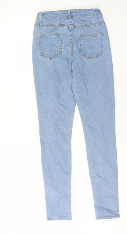 Boohoo Women's Blue Skinny Jeans Size 6 Distressed