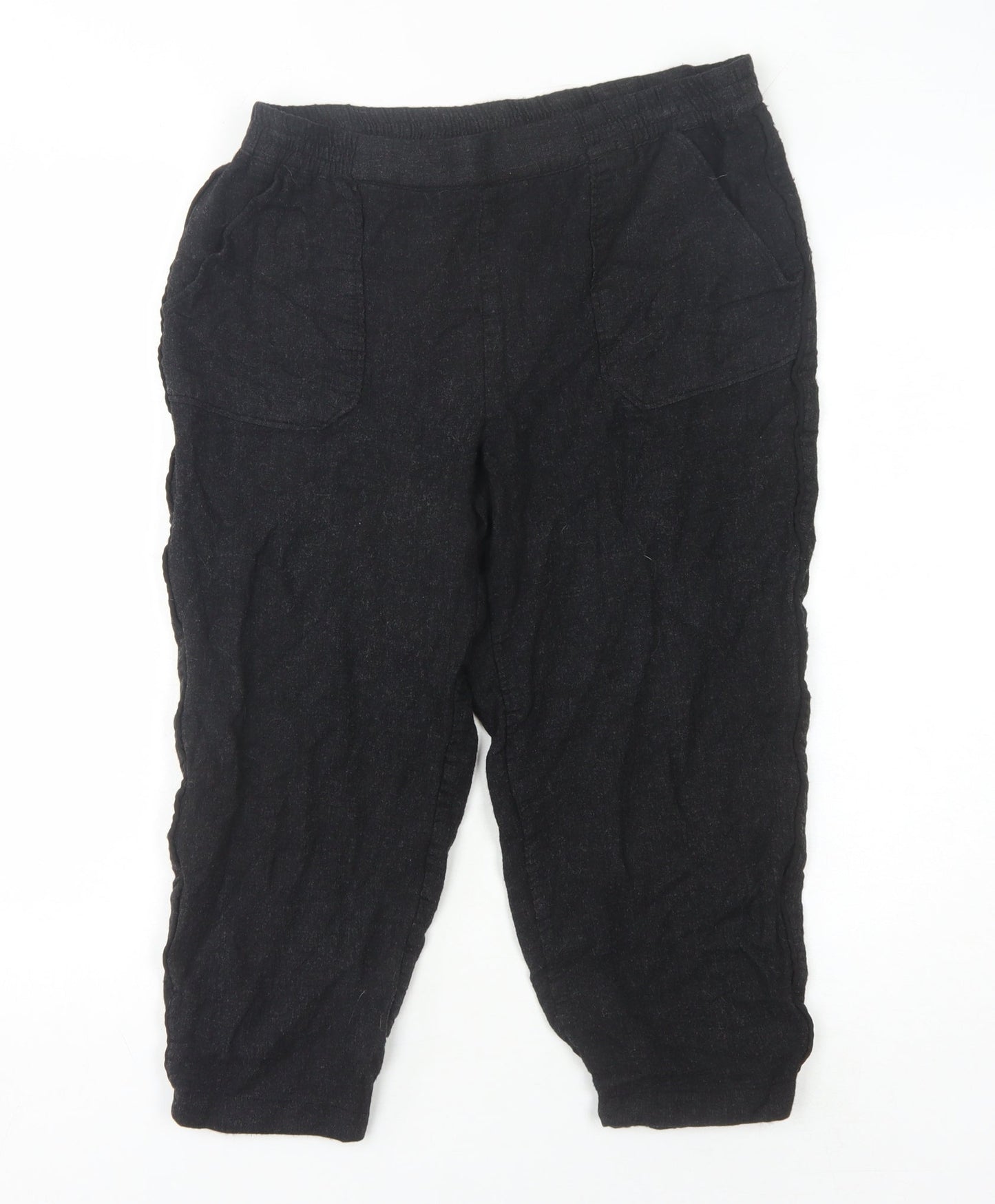 Womens UK Size M Zara Relaxed Fit Jogger Black Trousers