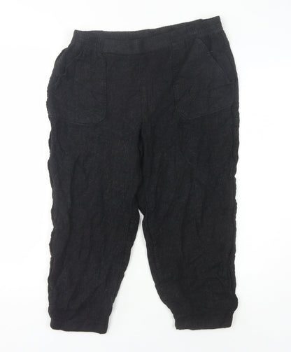 Womens UK Size M Zara Relaxed Fit Jogger Black Trousers