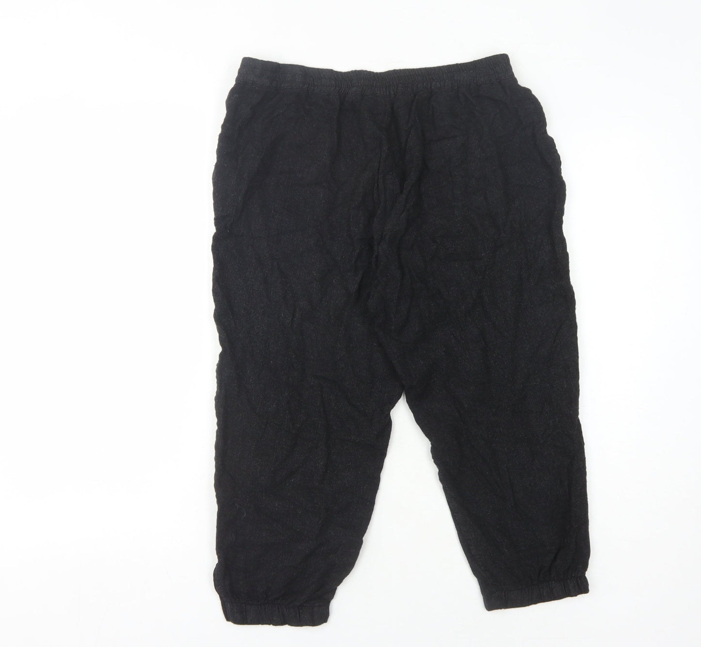 Womens UK Size M Zara Relaxed Fit Jogger Black Trousers
