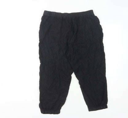 Womens UK Size M Zara Relaxed Fit Jogger Black Trousers