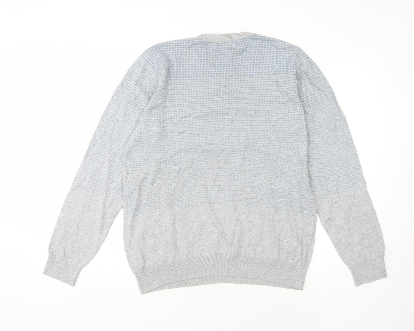 Marks and Spencer Men's Grey L Cotton Pullover Jumper