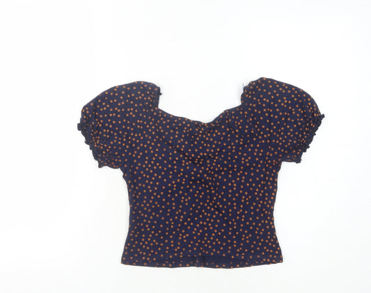 Teens UK Size 6 Miss Selfridge Blue Cropped Blouse