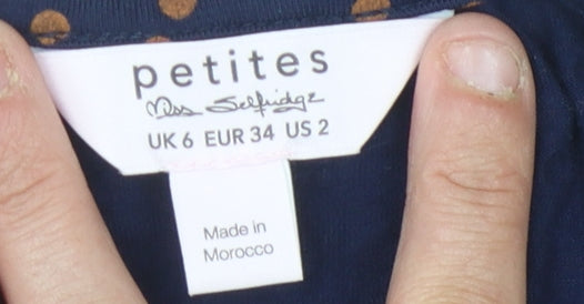 Teens UK Size 6 Miss Selfridge Blue Cropped Blouse
