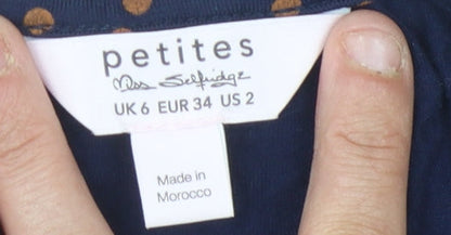 Teens UK Size 6 Miss Selfridge Blue Cropped Blouse