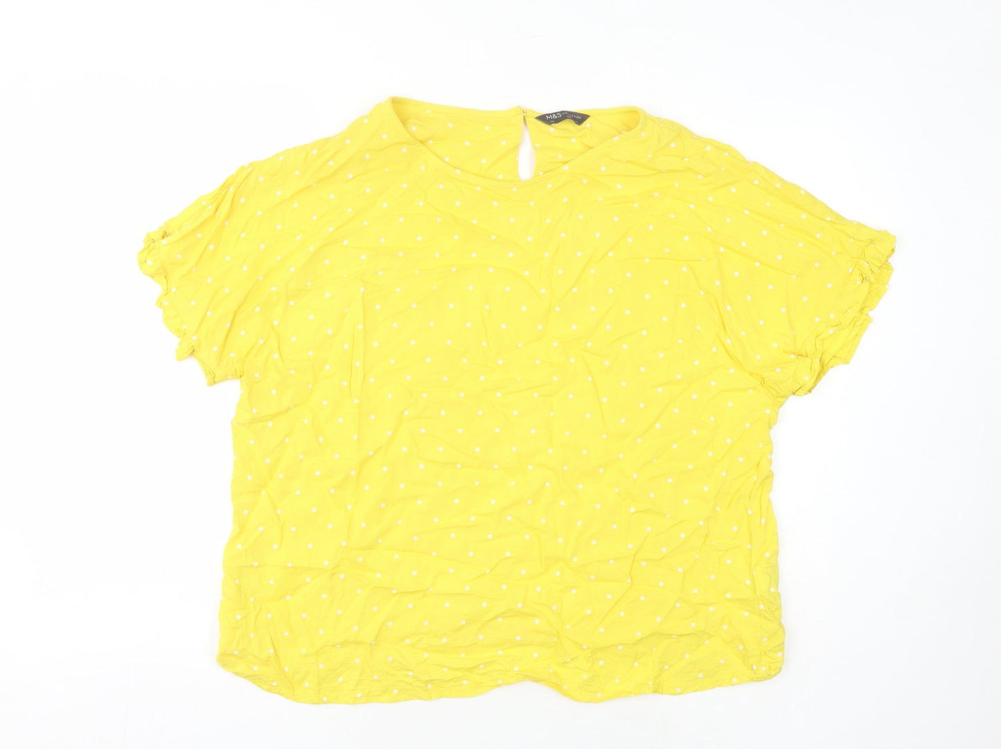 Womens UK Size 16 Marks and Spencer Yellow Basic Blouse