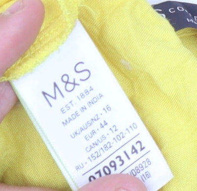 Womens UK Size 16 Marks and Spencer Yellow Basic Blouse