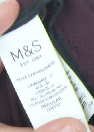 Womens UK Size 12 Marks and Spencer Regular Fit  Purple Trousers