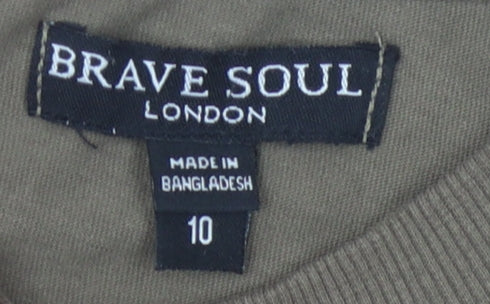 Brave Soul Women's Green T-Shirt Dress Size 10